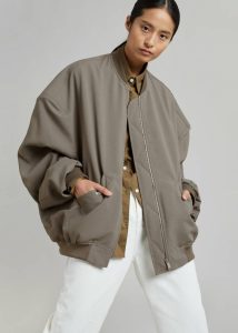 Lumi Bomber Jacket - Dark Olive Men Outerwear Green The Frankie Shop