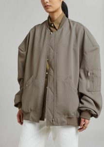 Lumi Bomber Jacket - Dark Olive Men Outerwear Green The Frankie Shop - Image 5