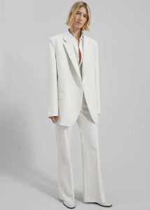 Lyra Oversized Blazer - White The Frankie Shop Women Outerwear White - Image 2