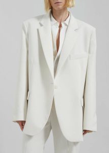 Lyra Oversized Blazer - White The Frankie Shop Women Outerwear White - Image 3