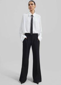 Maisie Bootcut Twill Pants - Black Black The Frankie Shop Bottoms Women