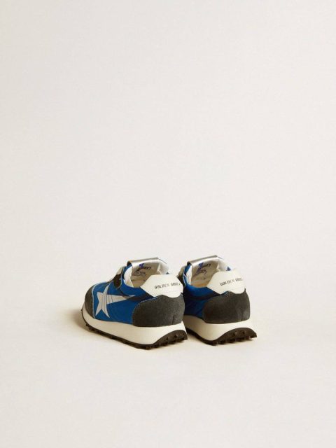Marathon Junior In Blue Nylon With Printed Star And Leather Heel Tab Kids Golden Goose Little Boys (1-3 Years) - Image 4
