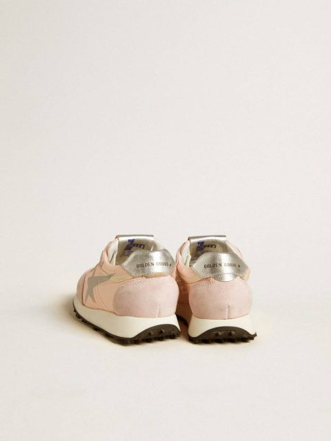 Marathon Junior In Pink Nylon With Printed Star And Leather Heel Tab Kids Little Girls (1-3 Years) Golden Goose - Image 4