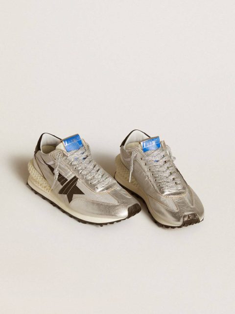 Marathon Women Women’s Marathon With Silver Ripstop Nylon Upper And Black Star Golden Goose - Image 2