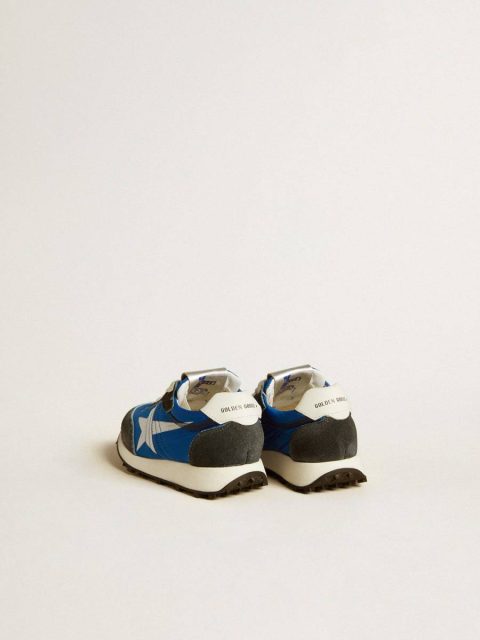 Marathon Young In Blue Nylon With Printed Star And Leather Heel Tab Boys (4-10 Years) Kids Golden Goose - Image 4