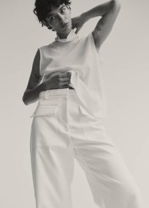 Matin Silk High Neck Top - Natural White The Frankie Shop Tops Women - Image 2
