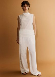 Matin Silk High Neck Top - Natural White The Frankie Shop Tops Women - Image 3