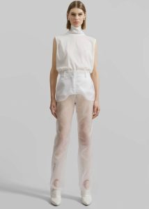 Matin Silk High Neck Top - Natural White The Frankie Shop Tops Women - Image 5
