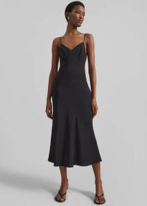 Matteau Low Back Slip Dress - Black Black The Frankie Shop Women Dresses