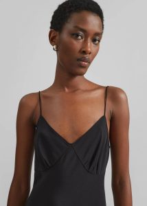Matteau Low Back Slip Dress - Black Black The Frankie Shop Women Dresses - Image 3
