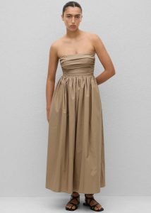 Matteau Strapless Lace Up Dress - Stone The Frankie Shop Beige Dresses Women - Image 4