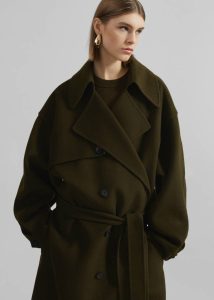 Mavis Long Coat - Khaki Women The Frankie Shop Green Outerwear - Image 2
