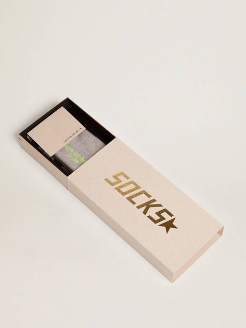 Melange Grey Socks With Distressed Details And Two-Tone Stripes Golden Goose Women Socks - Image 2