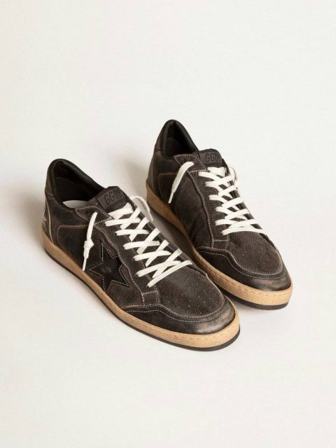 Men Ball Star In Black Denim With Black Leather Star And Inserts Golden Goose Ball Star - Image 2