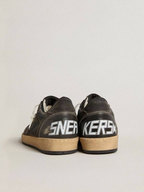 Men Ball Star In Black Denim With Black Leather Star And Inserts Golden Goose Ball Star - Image 4