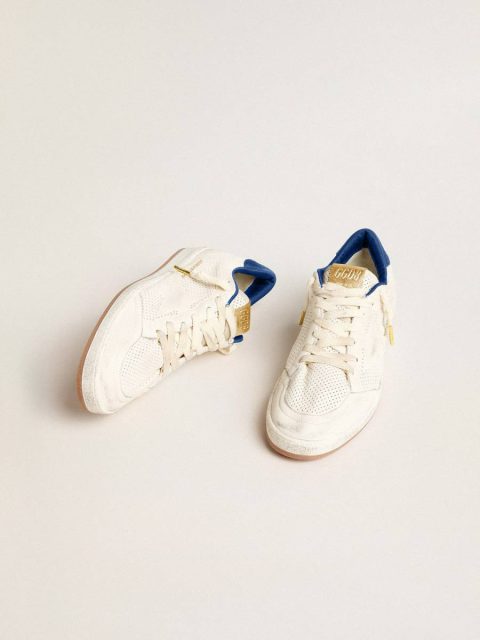 Men Ball Star In Perforated Nappa With White Star And Blue Nylon Heel Tab Golden Goose Ball Star - Image 2