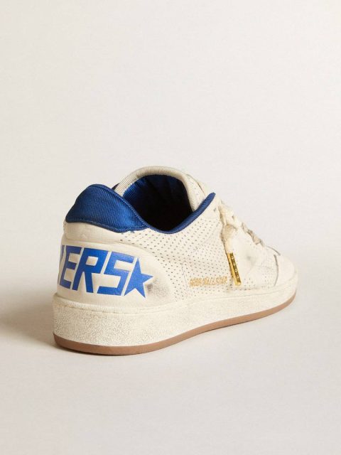 Men Ball Star In Perforated Nappa With White Star And Blue Nylon Heel Tab Golden Goose Ball Star - Image 4