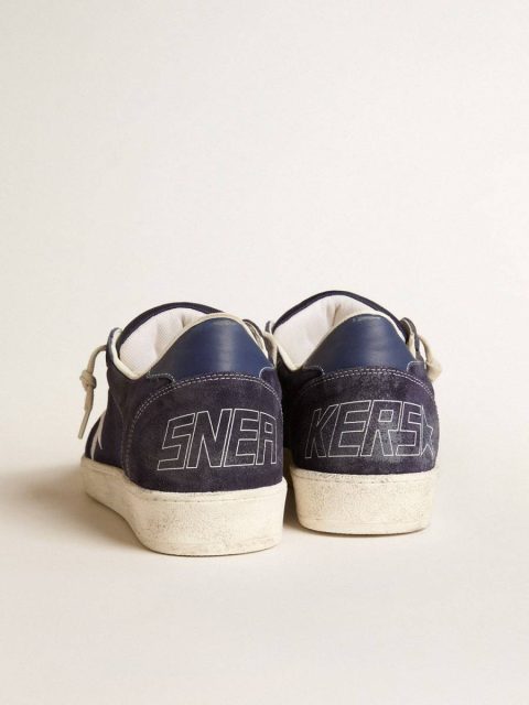 Men Ball Star Ltd In Blue Suede And Nylon With White Star And Blue Heel Tab Golden Goose Ball Star - Image 4