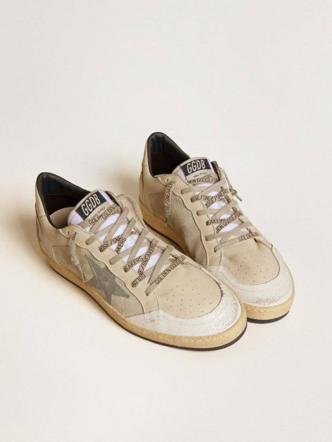 Men Ball Star Men's Ball Star Ltd In Leather And Suede With Crocodile Print Leather Star Golden Goose - Image 2
