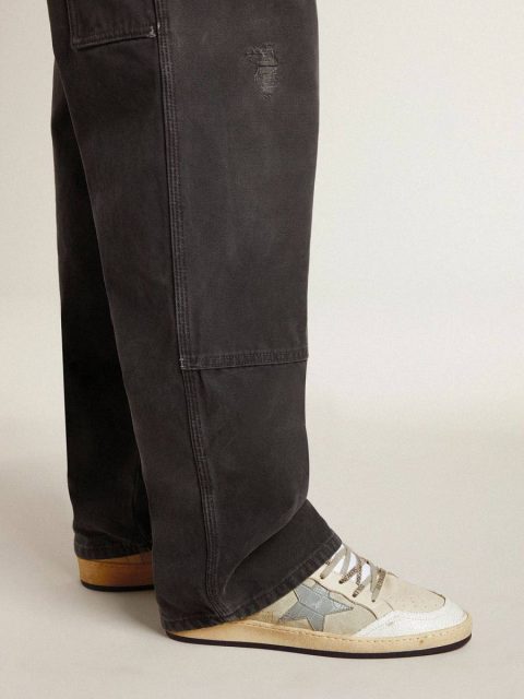 Men Ball Star Men's Ball Star Ltd In Leather And Suede With Crocodile Print Leather Star Golden Goose - Image 3