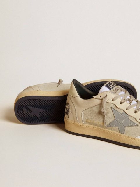 Men Ball Star Men's Ball Star Ltd In Leather And Suede With Crocodile Print Leather Star Golden Goose - Image 4
