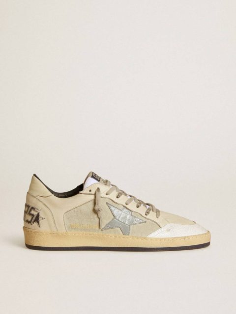 Men Ball Star Men's Ball Star Ltd In Leather And Suede With Crocodile Print Leather Star Golden Goose