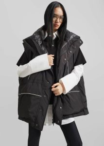 Men Black Calais Oversized Sleeveless Puffer Jacket - Black The Frankie Shop Outerwear - Image 2