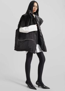Men Black Calais Oversized Sleeveless Puffer Jacket - Black The Frankie Shop Outerwear