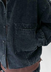 Men Black Miller Denim Jacket - Black Wash Outerwear The Frankie Shop - Image 3