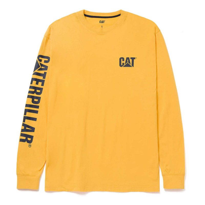 Men Cat Tops & Outerwear Men's Trademark Banner Long Sleeve Tee Yellow - Image 3
