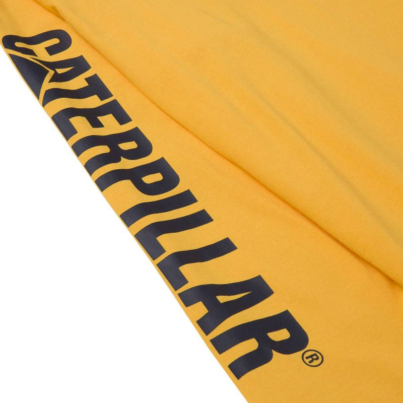 Men Cat Tops & Outerwear Men's Trademark Banner Long Sleeve Tee Yellow - Image 5