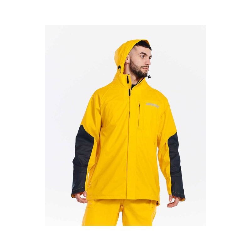 Men Cat Waterproof Yellow Men's Longshore Jacket - Image 5