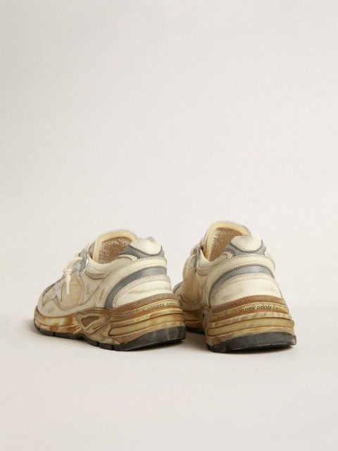 Men Dad-Star Golden Goose Men’s Dad-Star In Beige Nappa And Nylon With White Leather Star - Image 4