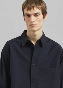 Men Dalton Wool Blend Shirt - Dark Navy Blue Tops The Frankie Shop - Image 3