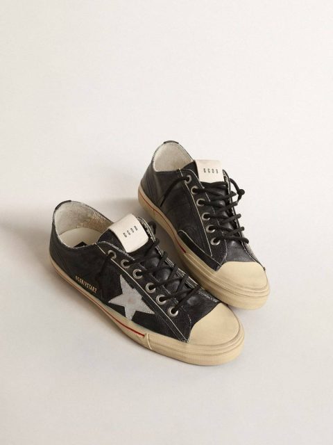 Men Dark Blue V-Star V-Star Ltd In Blue Leather With Silver Metallic Leather Star Golden Goose - Image 2