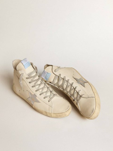 Men Francy Men's Francy Penstar In White Leather With Silver Metallic Leather Star Golden Goose Off-White - Image 2