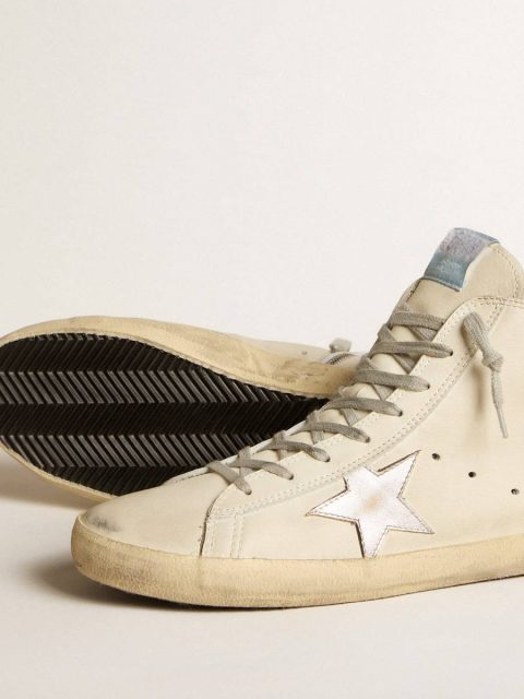 Men Francy Men's Francy Penstar In White Leather With Silver Metallic Leather Star Golden Goose Off-White - Image 3