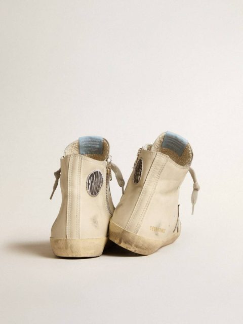 Men Francy Men's Francy Penstar In White Leather With Silver Metallic Leather Star Golden Goose Off-White - Image 4