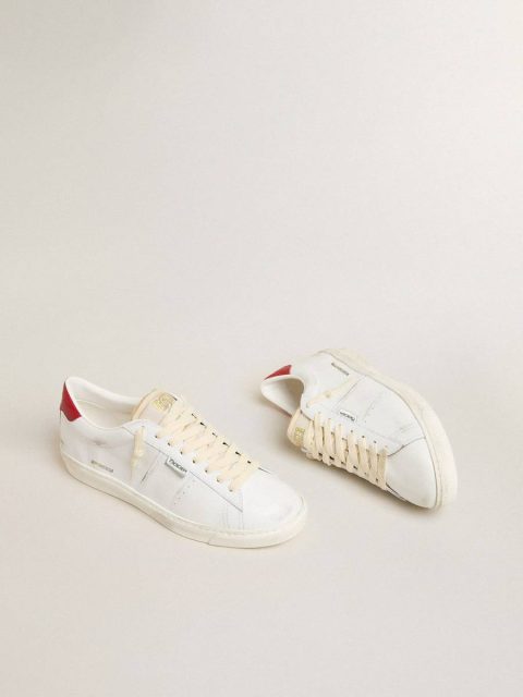 Men Ggdb Classics White Golden Goose Matchstar In Glossy White Leather With Glossy Red Leather Heel Tab - Image 2