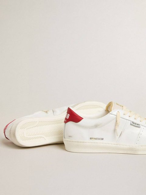 Men Ggdb Classics White Golden Goose Matchstar In Glossy White Leather With Glossy Red Leather Heel Tab - Image 3