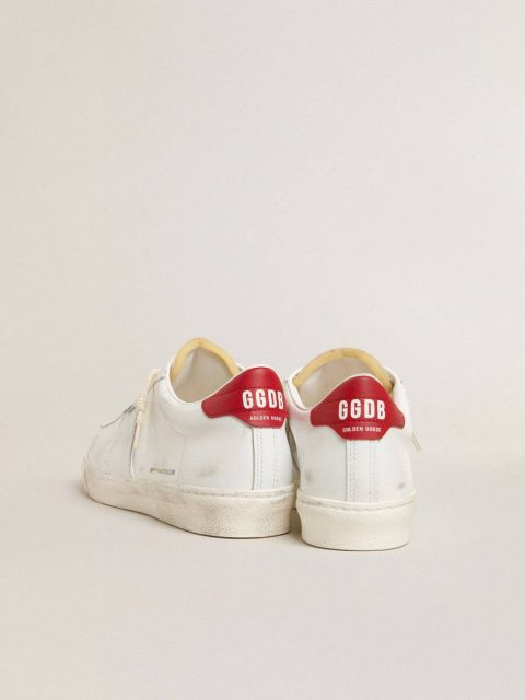 Men Ggdb Classics White Golden Goose Matchstar In Glossy White Leather With Glossy Red Leather Heel Tab - Image 4