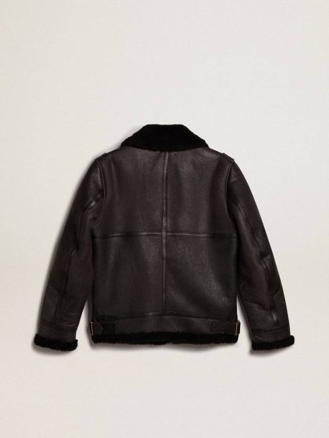 Men Golden Goose Black Coats & Jackets Black Sheepskin Jacket - Image 5