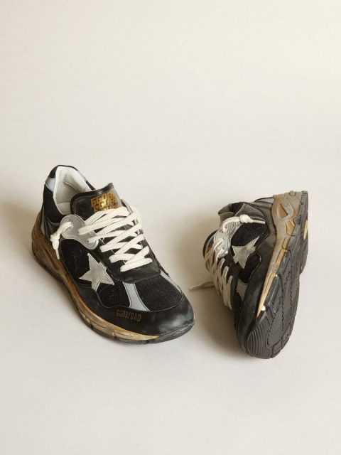 Men Golden Goose Dad-Star Men's Dad-Star In Black Mesh And Nappa With Ice-Colored Star - Image 2