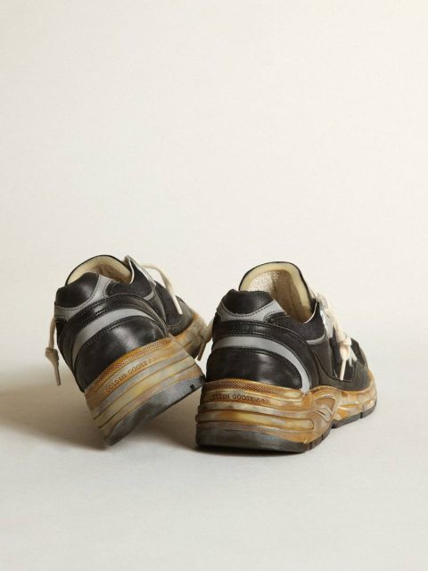 Men Golden Goose Dad-Star Men's Dad-Star In Black Mesh And Nappa With Ice-Colored Star - Image 5