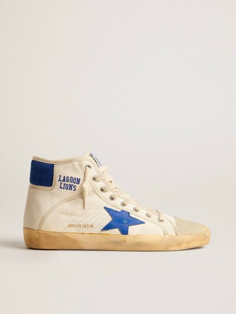 Men Golden Goose Francy Men’s Francy Penstar Lab In Nappa With Blue Star And Nylon Heel Tab
