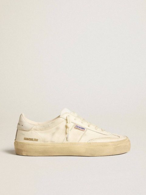Men Golden Goose Ggdb Classics Soul Star In White Nappa Leather With White Leather Star