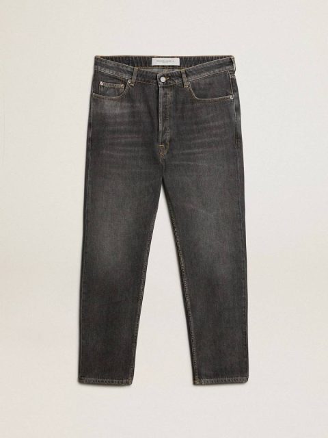 Men Golden Goose Jeans & Pants Black Men’s Black Jeans With Printed Pocket