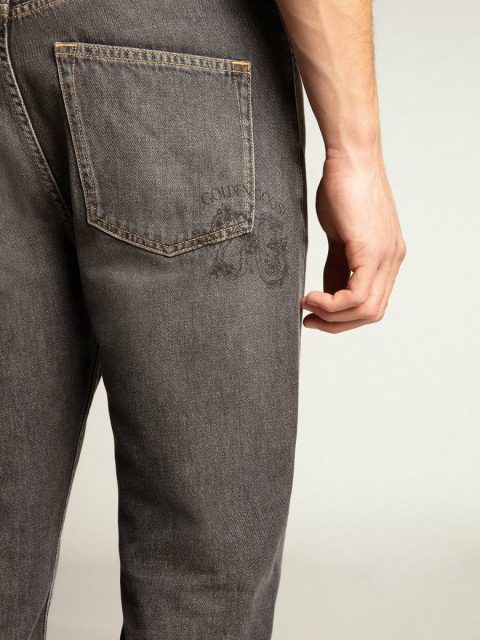 Men Golden Goose Jeans & Pants Black Men’s Black Jeans With Printed Pocket - Image 5