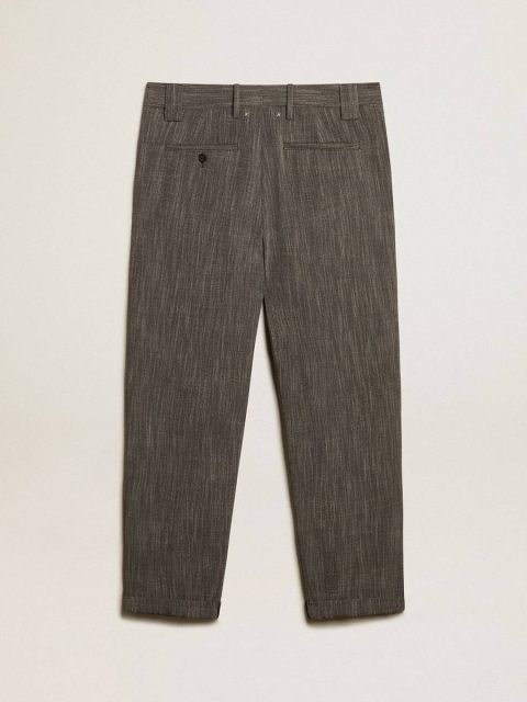 Men Golden Goose Jeans & Pants Gray Men's Chinos In Gray Melange Wool Blend - Image 5