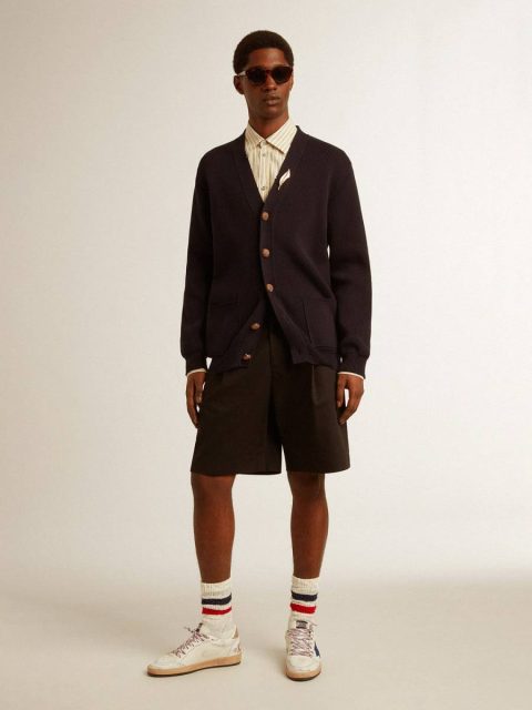 Men Golden Goose Jeans & Pants Men's Bermuda Shorts In Black Cotton Black - Image 3